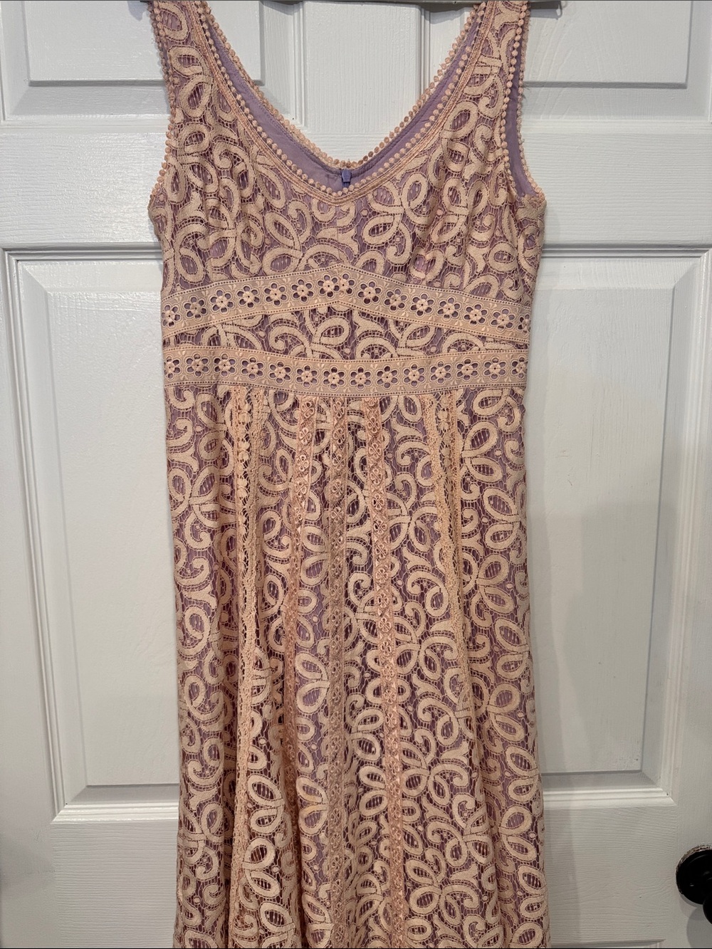 Nanette Lepore woman’s Pink Lace Overlay Dress with V-Neck size 4 - Picture 5 of 7